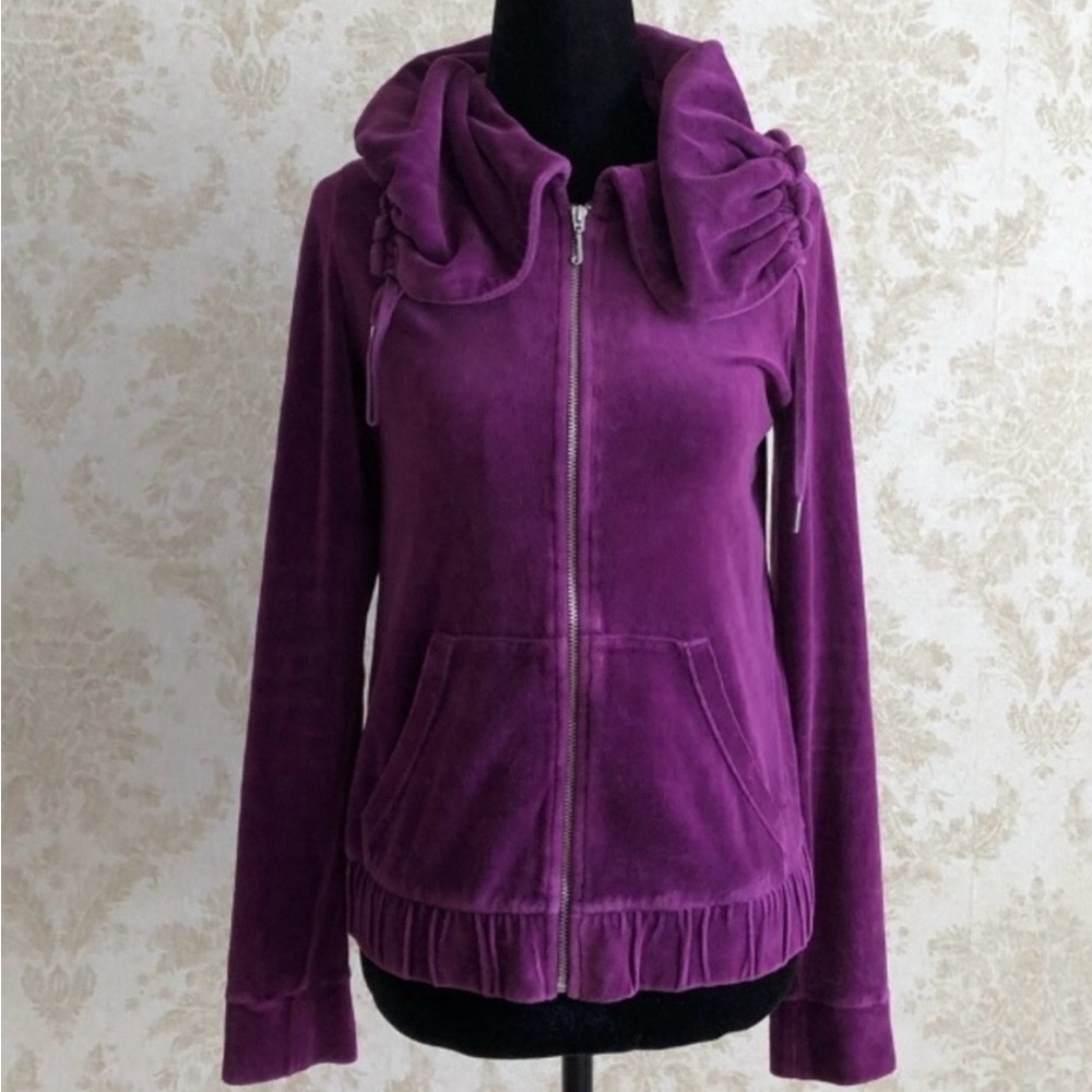 Juicy Couture Purple Velour Zip-Up Jacket